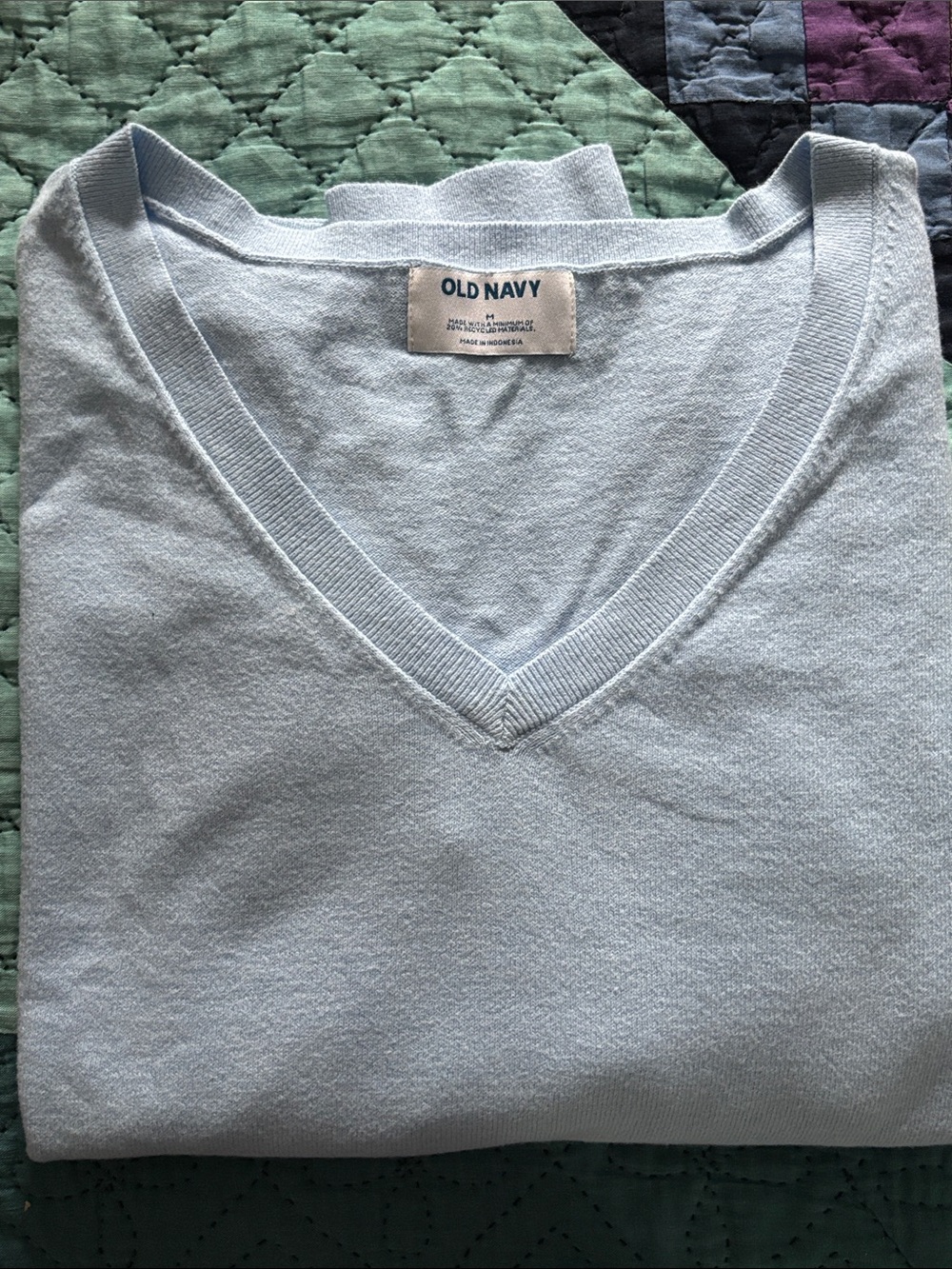 Old Navy Sky Blue V-Neck Knit Pullover